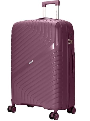 Image of 24" Medium Suitcase Luggage Suitcase 4 Wheel Lightweight Medium Size 15kg - 20kg Travel Case Hardshell Polypropylene Check in with Combinaton Lock in Purple