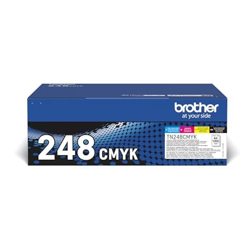 Image of Brother TN-248BK/TN-248C/TN-248M/TN-248Y Toner Cartridges, Black/Cyan/Magenta/Yellow, Multi-Pack, Standard Yield, Includes 4 x Toner Cartridges, Genuine Supplies