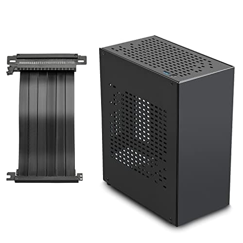 Image of JOYJOM Aluminum Mini ITX Case With PCIe Riser - SFF Small Form Factor PC Case for Gaming, Supports GPU Graphics Card (Black)
