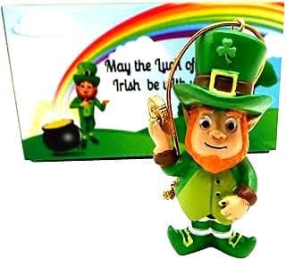 Image of Westmon Works Leprechaun Ornament Gift Set Handpainted Figurine Pack Irish Legend Ireland Folklore Holiday Decoration Gift Boxed
