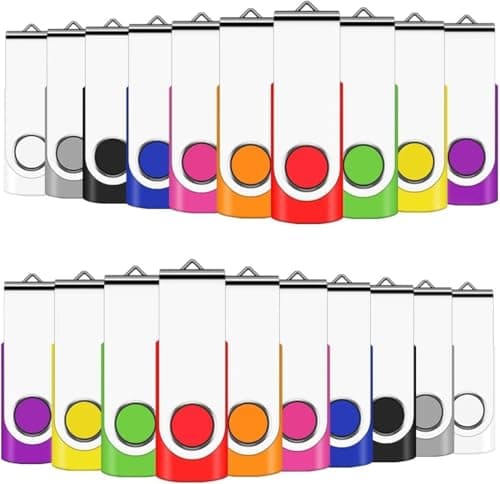 Image of EASTBULL 4GB Memory Stick 50 Pack USB 2.0 Flash Drives Bulk USB Sticks Swivel Thumb Drive Pen Drive (4GB 10-Multicolor)