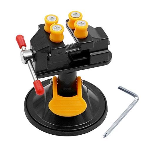 Image of Mesee Universal Mini Drill Press Vise with Suction Cup Rotatable Carving Vise Walnut Clamp 360 Degrees Rotation Table Bench Vice for Jewelry Nuclear Watch Repairing DIY Craft Sculpture Clip On Tool
