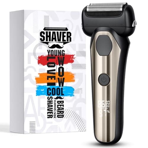 Image of AOOSA Electric Shaver for Men, IPX6 Waterproof Foil Shaver with 3 Floating Blade, Wet & Dry Dual-speed Electric Razor, Rechargeable Shavers with 60-Min Cordless, Smart LED, Pop-Up Trimmer, Travel Lock