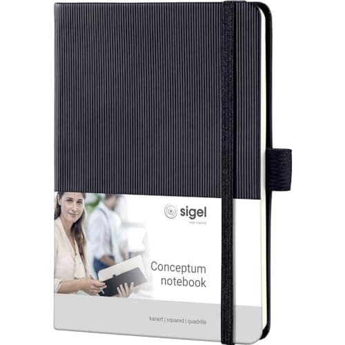 Image of Sigel CONCEPTUM® CO131 writing notebook Squared Black Number of sheets: 97 DIN A6