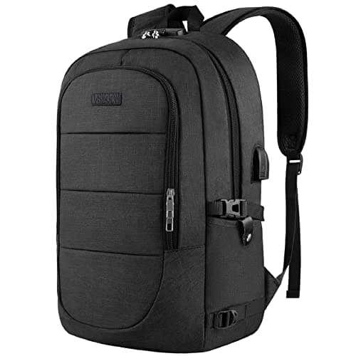 Image of VSNOON Anti-Theft Laptop Backpack, 15.6-17.3 inch Business Laptop Rucksack Bag with USB Charging Port & Lock, Water Resistant Travel Backpack Computer Bag for Women Men, Black