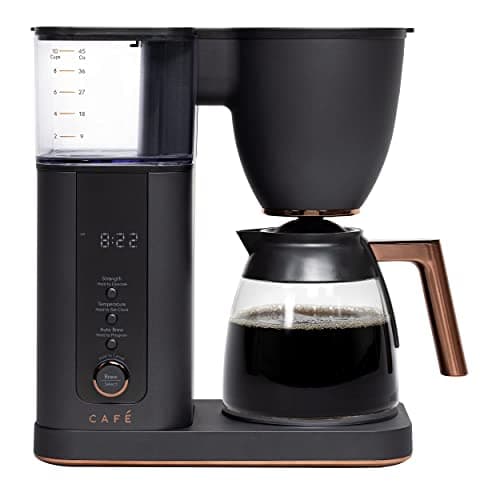 Image of Café Specialty Drip Coffee Maker, 10-Cup Glass Carafe, WiFi Connected Smart Voice-to-Brew, Includes Reusable Filter Basket & Grounds Scooper, Barista-Quality Brew, SCA Certified, Matte Black