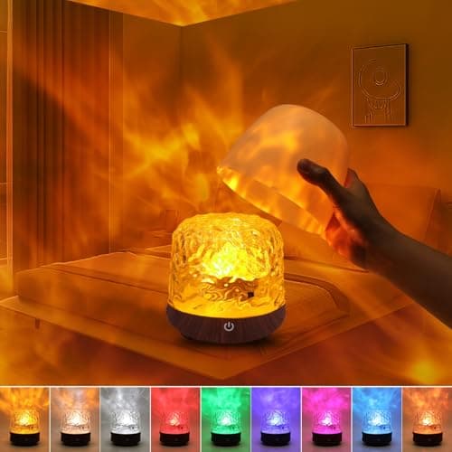 Image of Night Light Bluetooth Speaker, Touch Bedside Lamps Star Projector for Kids Bedroom, Ocean Wave Northern Lights 16 Color Adjustable Brightness Crystal Lamp (RGB-Night Light Speaker)