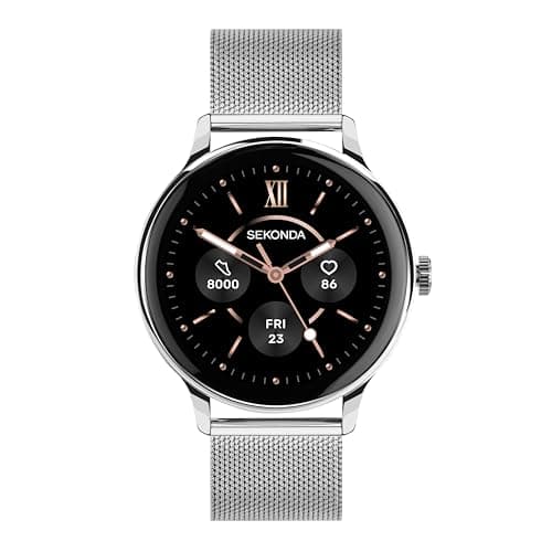 Image of Sekonda 42mm Flex Plus Smart Watch in Silver with Silver Mesh Stainless Steel Bracelet