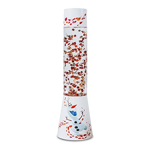 Image of Disney Frozen 2 Olaf Snowman Glitter Motion Lamp | LED Light, Bedside Table Lamp for Desk | Home Decor Accessories and Room Essentials | Official Disney Princess Collectible | 12 Inches Tall