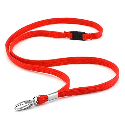 Image of CKB LTD Premium Lanyards Neck Strap with Breakaway and Swivel Metal Clip for ID Card Holder Lanyard Plain (Red, Pack of 10)