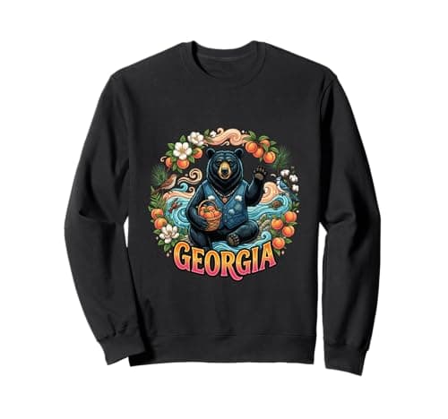 Image of Georgia Peach Bear Southern Nature Scenic Sweatshirt
