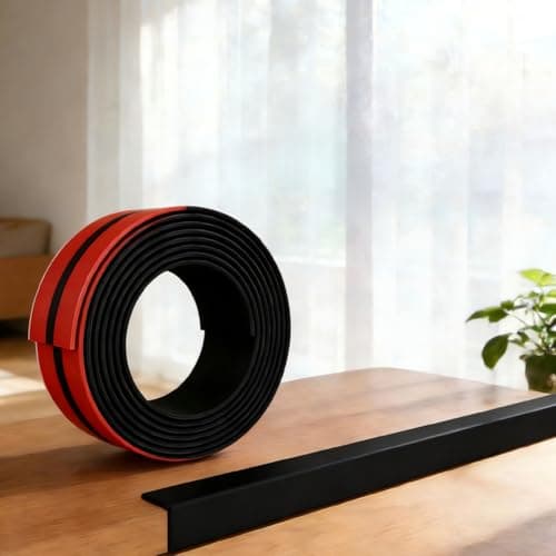 Image of Self Adhesive Wall Corner Guard Edge Protector, Inside & Outside Corner Trim, Peel and Stick Wall Molding Trim, Flexible Corner Angle Trim for Windows, Tables, Ceiling, Worktop (Black, 20mmx3m)