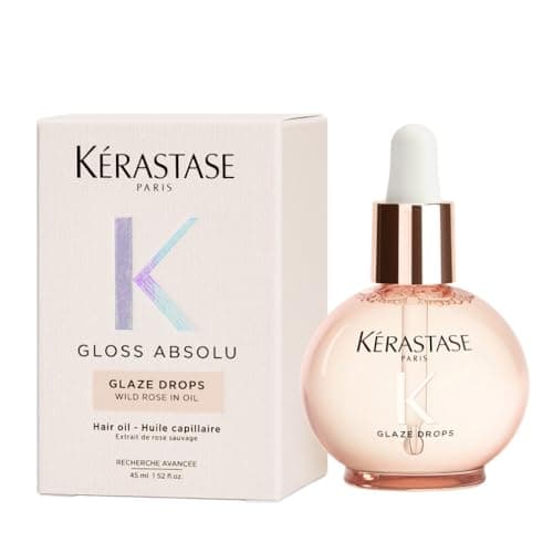 Image of Kérastase Gloss Absolu Hair Gloss Oil Glaze Drops for All Hair Types with Wild Rose 45ml