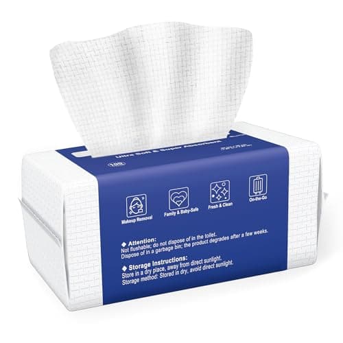 Image of Ourmed Life Biodegradable Single Face Wipes - Perfect for Cleansing, Skin Care and Makeup Removal, Lint Free and Suitable for Sensitive Skin,(100 stück)