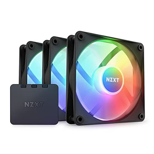 Image of NZXT F120 RGB Core Triple Pack - 3 x 120mm Hub-Mounted RGB Fans with RGB Controller - 8 Individually-Addressable LEDs - Semi-Translucent Blades - High Static Pressure & Airflow - CAM Software - Black