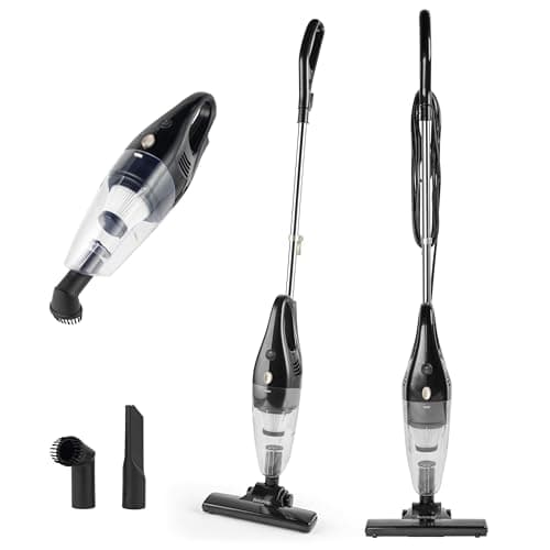 Image of Beldray Stick Vacuum - Bagless Vacuum Cleaner, 2-In-1 Converts To Handheld, 1L Dust Tank, Washable HEPA Filter, Lightweight, Powerful Suction, 500W, Accessories Included, Platinum, BEL0770P-150