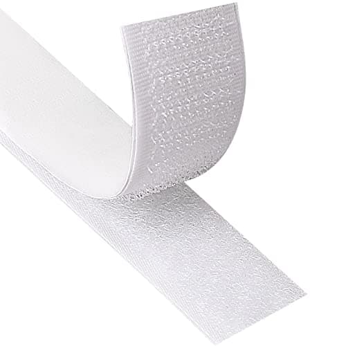 Image of Blooven Hook and Loop Strip Tape 8 Meter Self Adhesive Sticky Back Fastening Tape 20 mm Wide (20 mm x 8 m, White)