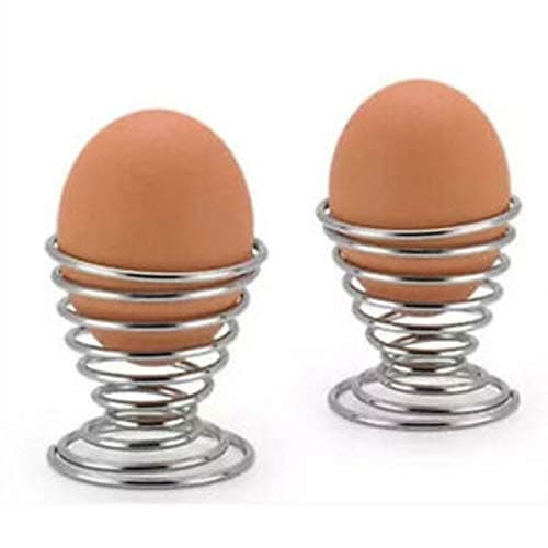 Image of GSL - 2 x Heavy Duty Metal Chrome Spring Egg Cups - Quality Item - Same Day Posting if Ordered by 12 Noon Weekdays Only.