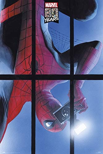 Image of Grupo Erik Poster Marvel 80 Years Spiderman - 36 x 24 inches / 91.5 x 61 cm - Shipped Rolled Up - Cool Posters, Art Poster, Wall Posters & Prints