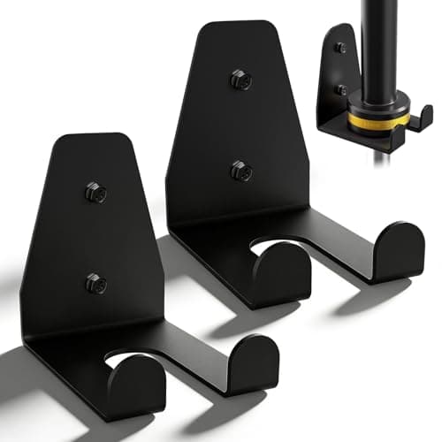 Image of 2PCS Olympic Barbell Holder, Wall Mounted Dumbbell Rack Storage Vertical Hanging Barbell Racks for Squat Rack, Home Gym and Garage with Screws