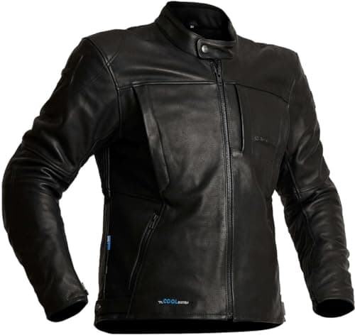 Image of Halvarssons Men's Motorcycle Jacket Waterproof Leather Jacket Black, 58