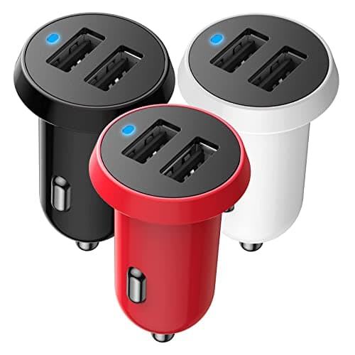 Image of Cigarette Lighter Car USB Charger, 3 Pack Mini USB Car Charger 2 Port 5V 3.1A Car Adapter Compatible with iPhone 11 / X / 8S / 7, Samsung Galaxy S10 S9, LG, Huawei and More