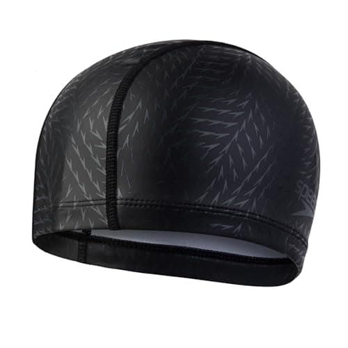 Image of Speedo Unisex-Adult Boom Ultra Pace Swim Cap | Swimming Cap, Oxid Grey/Black, One Size