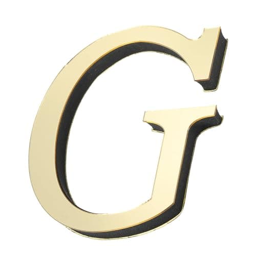 Image of TA-VIGOR 3D Acrylic Alphabet Wall Stickers, Mirror Letter G Self-Adhesive for Wall Decor for Birthday Party Wedding Home Room Letter Sign Decoration, Light Gold
