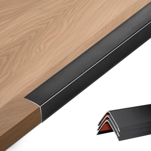 Image of Orechic 4PCS 36" Black Metal Corner Protector, Peel and Stick Aluminum Corner Guards L molding Tile Trim, Suit for Wall Door Frame Cabinet Baseboard Decor, Size 36in x 0.8in (Pack of 4)