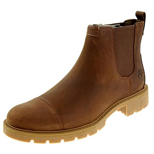 Image of Timberland Men's Elmhurst Chelsea Basic Boots, Rust Full Grain, 10 UK