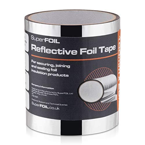 Image of SuperFOIL Foil Tape - Thermal Reflective Peel and Stick Foil Tape for Sealing Seams and Edges 100mm x 20m