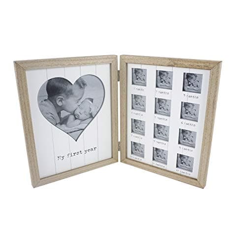 Image of My First Year Photo Book MDF Natural Photo Frame Multi Picture Frame 20x25cm