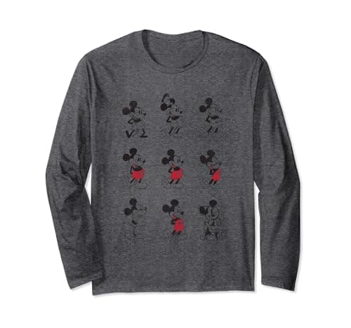 Image of Mickey Mouse Evolution Nine Poses Long Sleeve T-Shirt