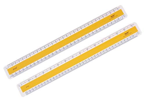Image of Rulex Verulam 30cm 12 inch Flat Oval Metric Scale Ruler RIBA Approved No. 3 Scales: 1:1 1:100 1:5 1:50/1:20 1:200 1:1250 1:2500