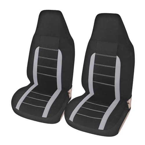 Image of AUTOYOUTH Car Accessories Car Seat Covers for Cars Front Seat Covers & Supports Bucket Line Design Car Seat Protector Universal Fit for Truck Van,Gray