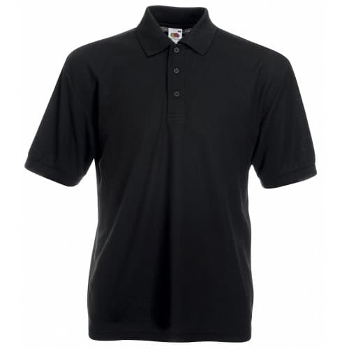 Image of Fruit of the Loom Mens 65/35 Pique Short Sleeve Polo Shirt (XL) (Black)