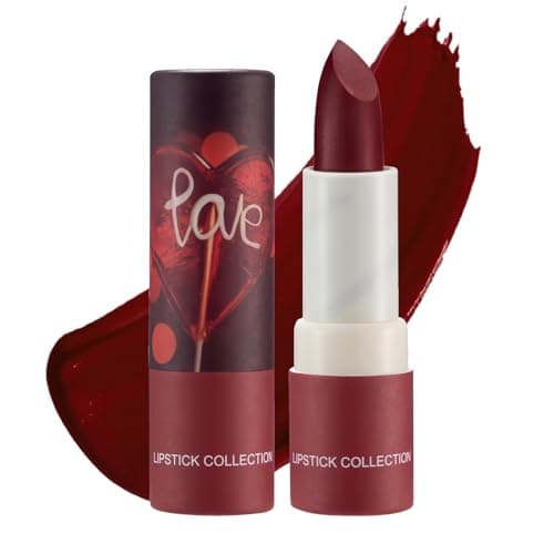 Image of Red Lipstick Long Lasting for Women, Burgundy Lipstick Dark Red Lip Gloss Lip Stain, Matte Non-stick Cup High Pigmented Waterproof Lip Makeup