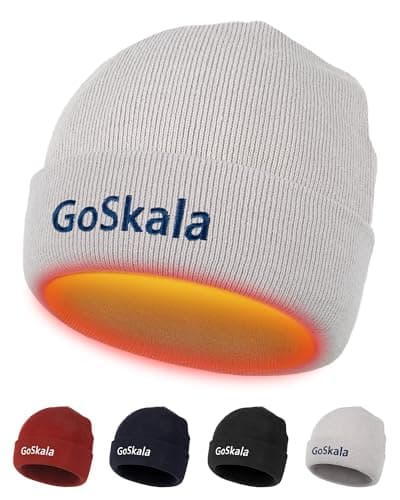 Image of GoSkala Winter Beanie Hat for Men & Women - Thermal Cuffed Thick Anti-Static Fashion Stretchable Knit Cap Soft Mens Beanie Hats,Silver Grey,Uniform Size