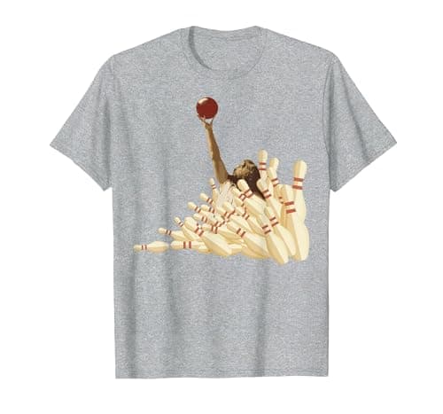 Image of The Big Lebowski Bowling Pins Portrait T-Shirt, Men, Heather Grey, 5X-Large