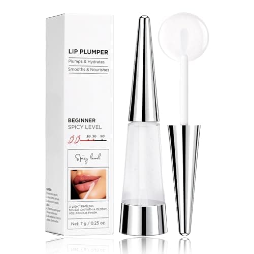 Image of Lip Plumper Gloss, High-Shine Moisturizing Clear Lip Gloss, Instant Volumizing & Hydrating Lip Care with Hyaluronic Acid, Finish for Fuller Lips, Reduces Fine Lines, 7g/0.25oz (#2Beginner)