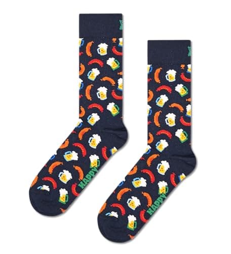 Image of Happy Socks Mens Beer And Sausage, Navy, 4-11 Manufacturer Size 41-46 UK