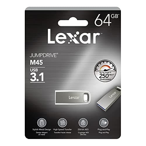 Image of Lexar JumpDrive M45 64GB USB 3.1 Flash Drive (LJDM45-64GABSLNA) Silver