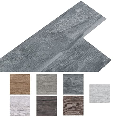 Image of INMOZATA 36Pcs Self-Adhesive PVC Flooring Planks Floorboard Planks Waterproof Floor Stickers for Kitchen Bedroom Bathroom Home Floor Tile 91.5 X 15.2CM (Grey Wood Grain)
