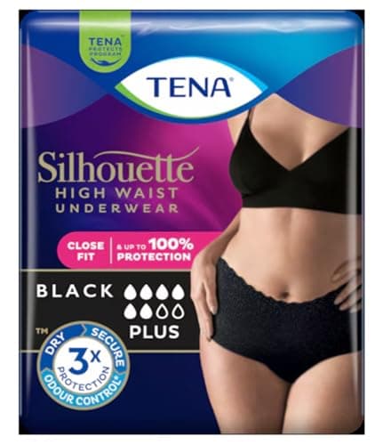 Image of TENA Silhouette Plus Noir Incont Pants Med 9s 4 Pack