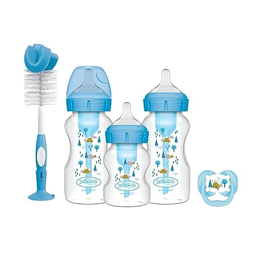 Image of Dr. Brown's Natural Flow Options+ Anti-Colic Baby Bottle Gift Set, Blue