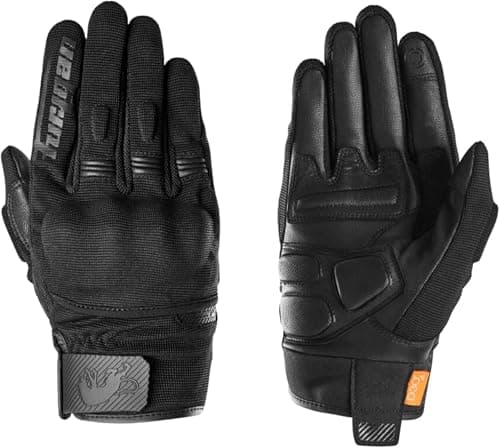 Image of Furygan JET D3O EVO - Men's Motorcycle Gloves - 100% Leather Palm - Comfort - Summer Gloves - Breathable & Light - Compatible Screens - Touch Screen, Black