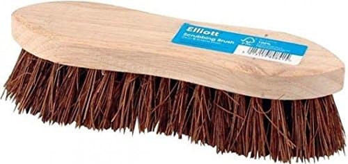 Image of Elliott Wooden Hand Scrubbing Brush with stiff natural Bassine bristles, heavy duty multipurpose and water resistant, made with natural fibres easy to use and long lasting