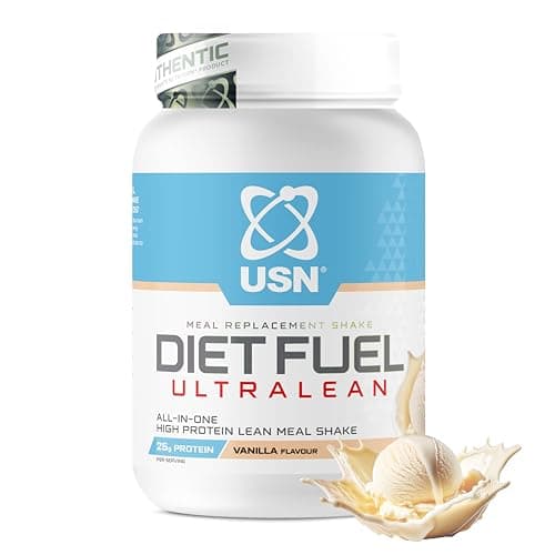 Image of USN Diet Fuel Ultralean Meal Replacement Shake | Vanilla | 1kg with 18 Servings | High Protein, Low Calorie Shake | Calorie-Controlled Diet Support for Weight Loss | 24 Vitamins & Minerals