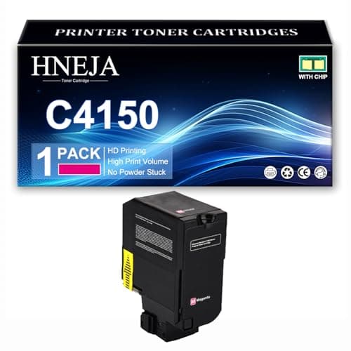 Image of C4150 Toner Cartridge, Compatible 24B6519 24B6516 24B6517 24B6518 Toner Cartridges for Lexmark C4150 Printer,Magenta-1 Pack