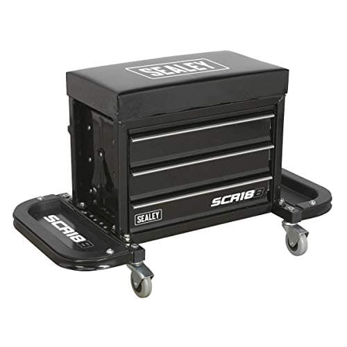 Image of Sealey Mechanic's Utility Seat & Toolbox - Black - SCR18B